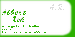 albert reh business card